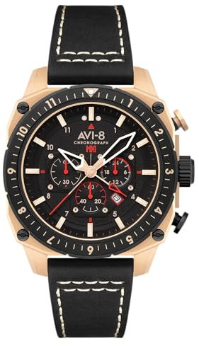 AVI-8 Hawker Hunter Atlas Dual Time Chronograph Jet Black