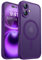 CANSHN Magnetic for iPhone 16 Case, Upgraded [Full Camera Protection] [Compatible with Magsafe] [Translucent Matte] Shockproof Protective Phone Case for iPhone 16 6.1 - Deep Purple