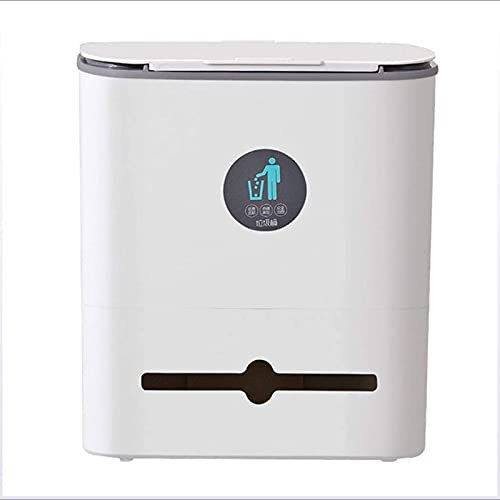 LXWKAI Poubelle Murale Suspendue pour Porte d'armoire de Cuisine avec couverclePoubelle pour Chambre à Coucher, Bureau, Camping - Poubelle en Plastique, Blanche