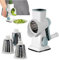 Syayw Cheese Grater, Rotary Graters for Kitchen - Multifunctional Grater with Handle Manual Slicer - Non Slip Rotary Cheese Grater, Vegetable Grinder for Vegetables and