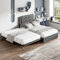 BNUZ Cama de matrimonio con patas de metal plegables y abatibles, sin colchón, simple y elegante, 90 x 200+90 x 190 cm, lino, color gris