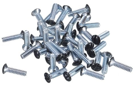 sourcing map 50Pcs Wall Plate Screws, 9/16 Long 6-32 Thread Outlet Screws Black Oval Head Milled Slot Panel Switch Plate Screws for Wall Light Electrical Cover Panel Replacement