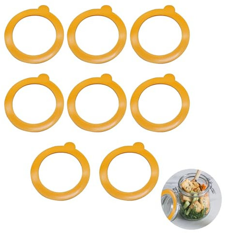 8 Pcs Replacement Jars Seals for Kilner,Silicone Jar Gaskets Seals(0.35L to 2L),Sealing Rings Leakproof Durable Rubber Seals,Airtight Seal Gasket for Mason Glass Clip Top Jars Storage&Pickling Jars