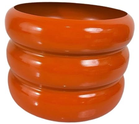 Sharplace Pot de Fleurs de 10.6 Pouces, Pot de Fleurs, ameublement de Maison, Vase à Bulles, Ornement Artisanal d'art pour Centre de Table, décoration de Maison, Orange