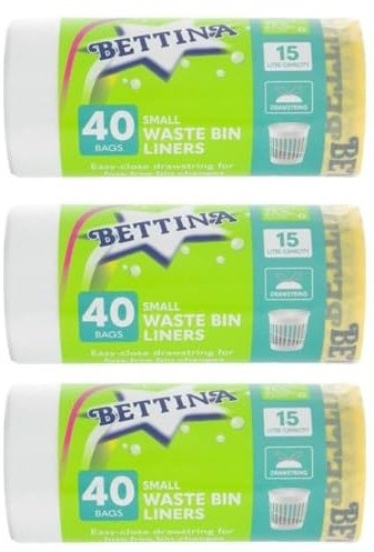 Blue Finch 120 extra starke Müllbeutel mit Zitronenduft, je 15 l, parfümierte Tretmüllbeutel, Zitronenduft, 3 Packungen mit je 40 Müllbeuteln