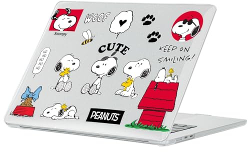 Head Case Designs Officially Licensed Peanuts Snoopy Icons And Characters Clear Glitter Hard Crystal Armour Laptop Case compatible with MacBook Air 13.6 M2 A2681/M3 A3113/M4 A3240 2022/2024/2025