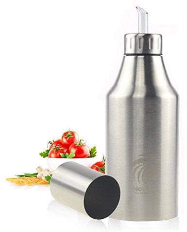 Novata Acciaio inossidabile Olio e Aceto ampolla cucina salsa liquido Condimento bottiglia distributore prova della polvere ea prova di perdite con beccuccio oliera bottiglia (1000ML)