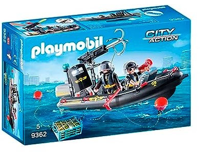 PLAYMOBIL City Action 9362 SEK-Schlauchboot, Schwimmfähig, Ab 5 Jahren