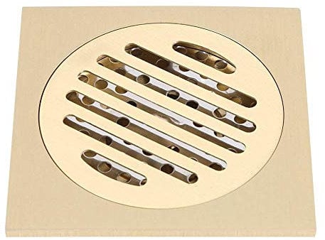 Griglia di scarico per pavimento in ottone quadrata per doccia e pavimento con inserto per piastrelle da bagno con coperchio rimovibile anti-intasamento per cucina, bagno, garage e cantina