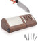FISHTECAffilacoltelli da Cucina Elettrico - Affilatura + Lucidatura a 2 livelli - Coltello metallo o ceramica - Dischi abrasivi diamantati - 21CM - Effetto Legno