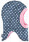 Lilakind Schlupfmütze Mütze Babymütze Kindermütze Wintermütze Jersey Fleece gefüttert Grau Rosa Punkte Weiß Gr. L - Made in Germany