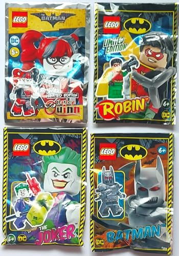 LEGO 4er Set Batman. Joker - Harley Quinn - Robin und Batman