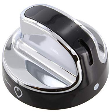 Genuine Stoves, Belling, New World 444442154, 444442689, NW601DFDOL, NW601GTCLM Series Black & Chrome Hotplate Gas Control Knob, 083157007