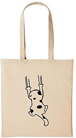 Huuraa Baumwollbeutel Katze Geschenk Einkaufstasche Natural 10 Liter Baumwolle Katze Accessoire