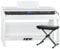 FunKey DP-2688A WH Digitalpiano Set - 88 anschlagsdynamische Tasten - Hammermechanik - 128-fach polyphon - 360 Sounds - 160 Styles - Spar-Set inkl. Keyboardbank - weiß Hochglanz