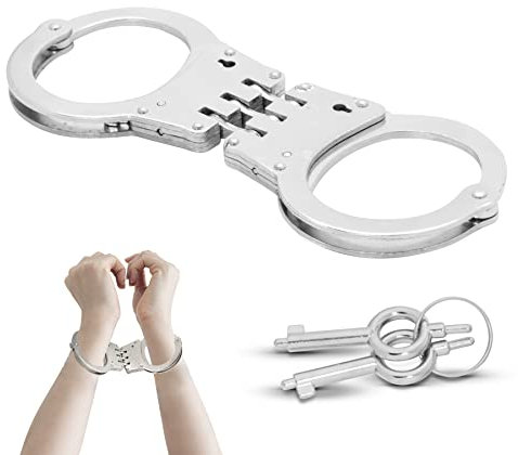 Profi Handschelle aus robusten Stahl incl. 2 Schlüssel Polizei Handschellen sehr stabil Security Ausrüstung Handcuffs