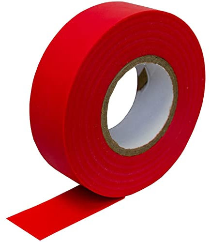 Lumonic 5 rollos de cinta aislante PVC 19mm x 20m cinta adhesiva rojo Isotape I Adecuado para electricistas y aficionados I Cinta aislante en varias l