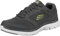 Skechers Herren Flex Advantage 4.0 Sneaker, Charcoal Leather Mesh Pu Trim, 42.5 EU