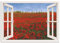 ARTland Wanddeko Wandbild Alu Verbundplatte für Innen & Outdoor Bild Querformat Fensterblick Natur Blumenwiese Mohnblumen Landschaft Blumen U1TK