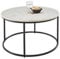Stella Trading BELFORT Couchtisch Marmor rund weiß mit schwarzem Metallgestell - Stilvoller Wohnzimmertisch mit hochwertiger Marmorplatte - 80 x 46 x 80 cm (B/H/T)