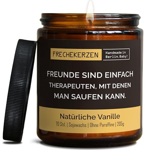 Lustige Duftkerze mit Spruch für Beste FreundIn | Handgemacht aus Sojawachs | In Geschenkbox | Nachhaltiges Geschenk Freundschaft Freundin Freund Partner Schwester BFF |Vanille