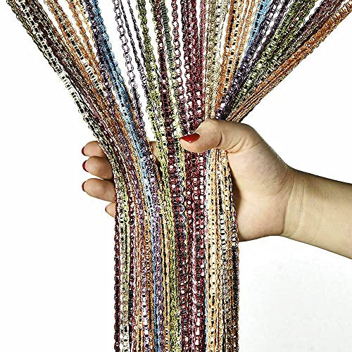 smilegirl String Door Curtain Fly Insect Bug Screen String Doorways Divider Glitter Retro Tassel Doors Doorways Dividers Window Curtain Panel Party Decorations (Colorful)