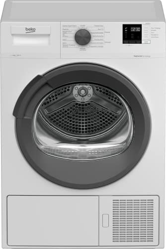 Beko - DRXS827A - Asciugatrice SLIM a Condensazione con Pompa di Calore, 15 Programmi, 8 kg - Bianco, 59,7 x 53,7 x h84,6 cm