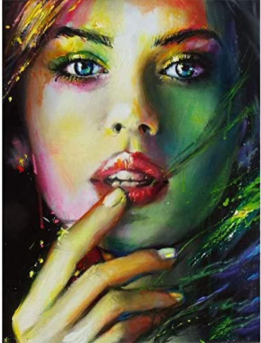 YUNLINZI Peinture par Numéro Adulte Visage de femme coloré 40x50cm Bricolage Tableau Peindre par Nombre pour Enfants Jouets à peindre cadeaux peints à la mainHome Decor -sans cadre