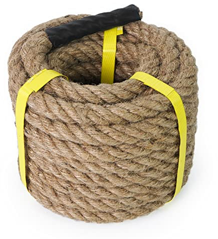 Aoneky Jute Rope - 20/25/30/40mm Heavy Duty Twisted Natural Hemp Rope for Garden, Tug of war, Nautical, Cat Scratching Post, Chandelier, Climbing Hammock and DIY Art Ideas for Decorate (16mm /15m)