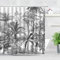 HYFBH Plantes Noir et Blanc Rideau de Douche Palmiers Feuilles Paysage Salle de Bain décor Rideaux Polyester Tissu étanche avec Crochet 80x180cm/WxL