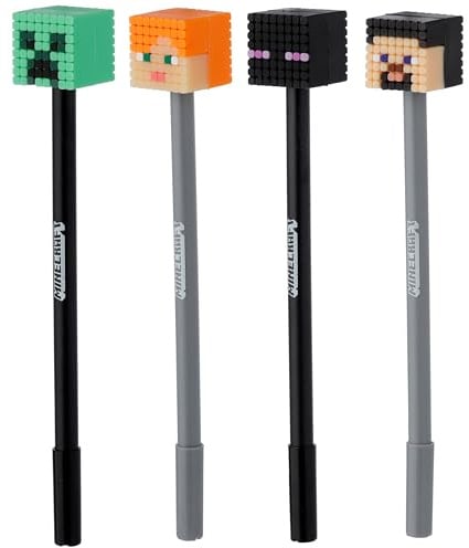 Puckator Minecraft Fine Tip Pen - Cute Cool Aesthetic Non Smudge Pens for School Office Writing Drawing Journaling - Collage Essentials Pens - Pack of 1 Pen