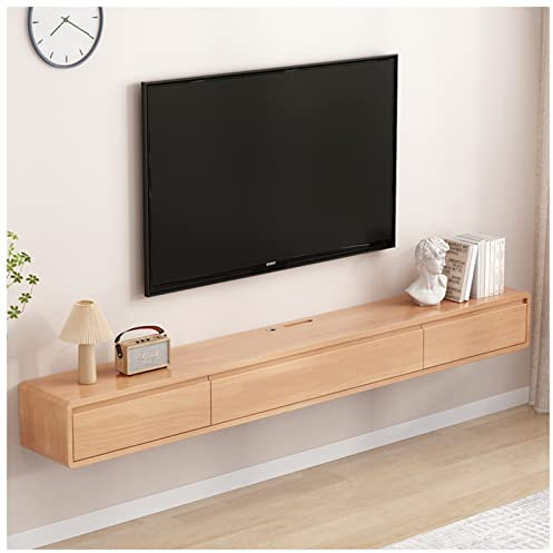 Floating TV Stand Wall Mounted TV Cabinet Hanging Entertainment Media Center Storage Console With Door And Storage (Color : A, Size : 120x24x20cm)