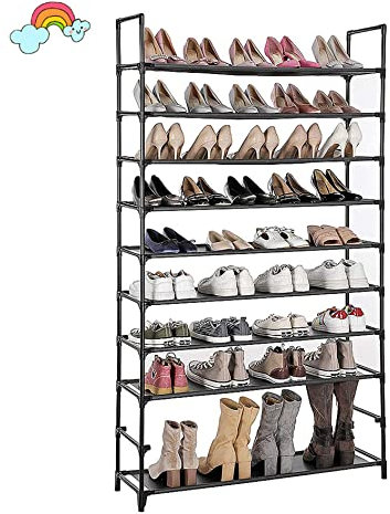 RELOVE Meuble Entree Rangement/Placard Armoire Chaussure Pliable Transportable 10 Couches Porte Chaussures (100 * 30 * 176cm (10 Couches)