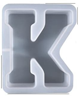 Grands moules en résine en forme de lettres de l'alphabet de A à Z pour bougies, Noël, anniversaire, moules en silicone pour loisirs créatifs, décoration de bureau (K)
