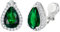 EVER FAITH Ohrclips Damen voller Zirkonia Hochzeit Teardrop Ohrringe Clips On Grün Silber-Ton