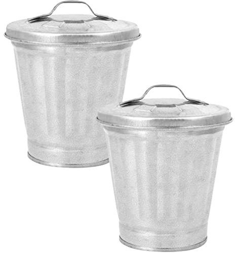 Mini Mülleimer Metall Mit Deckel 2 Verzinkte Eimer Metalleimer -Spielzeugbehälter Für Schokoriegel Basteln Vasenbevorzugungen