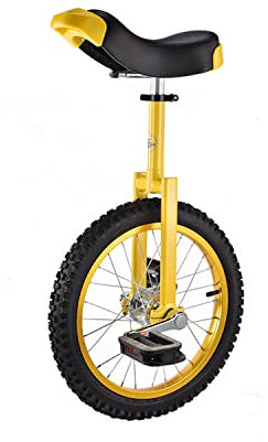 Einrad Balance Mountainbike Einrad Einfach verstellbarer Sitz Training Stil Radfahren Outdoor Sport Fitness Training Gesundheit Laufrad 40,6 cm Gelb