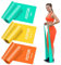 POTOK Fitnessbänder Resistance Bands, Fitnessband, Widerstandsbänder in 3 Stärke für Crossfit, Muskelaufbau, Yoga, Pilates für Männer und Frauen
