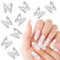 Lusofie 100 Pcs 3D Silver Butterfly Nail Art Charms - Metal Embellishments for DIY Nail Designs & Craft Jewelry | Salon (Teen Girls & Adults,)