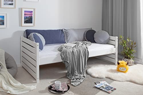 TiCAA Sofabett Naomi 100x200 Kiefer massiv Weiß