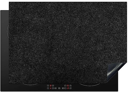 KitchenYeah© Copri Piano Cottura Coprifornelli Tappetino per Induzione | 75x52 cm - Fornello Tutto per la Cucina Granito - Nero - Struttura in granito - Scuro