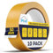 Plid® Goldband Malerkrepp [Wasserabweisend] - Malerklebeband Nassfest - Innen & Außen - Abklebeband Maler, verhindert Unterlaufen von Farben - Painters Tape - Klebeband Maler (50mm, 10 Rollen x 50m)