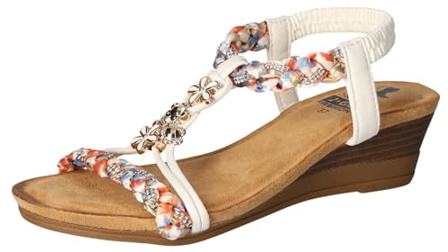 2Go Fashion Damen 8910-808 Keilsandale, weiß, 39 EU