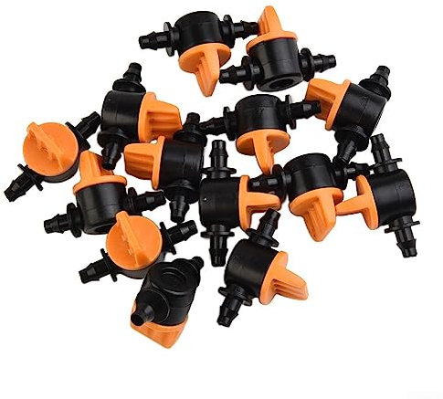 Valvola di intercettazione per irrigazione a goccia, valvola di intercettazione a goccia, valvola a sfera spinata, mini valvola per irrigazione tubo da 4/7 mm, valvola di controllo del flusso d'acqua