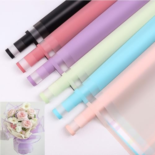 30 fogli/6 colori di carta da regalo floreale impermeabile, forniture per bouquet di fioristi, artigianato fai da te, confezioni regalo o confezioni regalo. Carta 57 x 57 cm
