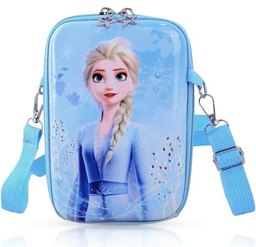Umhängetasche Kinder Mädchen Els Tasche- Eiskönigin Kinderhandtasche Frozen Schultertasche Prinzessin Handtasche Kindertasche mit Verstellbarem Gurt zum Ausgehen oder Reisen, Geschenke Mädchen Girls