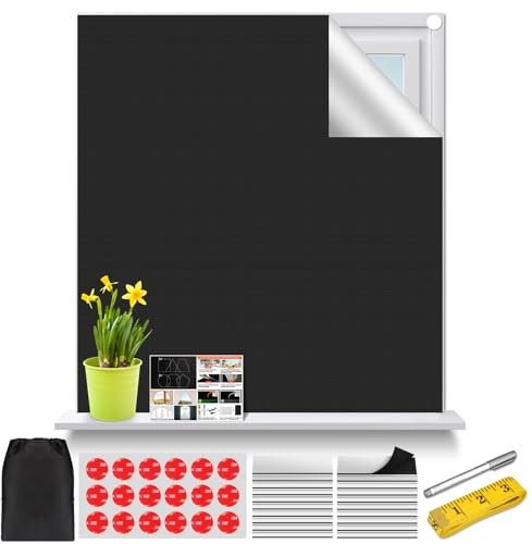 Temporary Blackout Blinds, 200x145cm Cut to Size Blinds Stick On Window, No Drill Blinds Curtains for Bedroom Nursery Loft Travel RV Car, Updated accessory VHB acrylic double-sided tape*18 and others