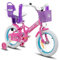 JOYSTAR Stitch Daisy 14 Zoll Kinder Fahrrad für 3-5 Jahre Mädchen. 14 Zoll Räder Mädchen Fahrrad mit Puppensitz & Bike Streamers & Stabilisatoren, lila