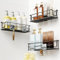 OriwarE Duschablage ohne Bohren, 3 Stück Duschregal Ohne Bohren Edelstahl, Bathroom Organizer, Badezimmer Organizer mit 4 Haken und 4 Klebstoffe (Schwarz)