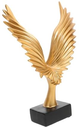 ULDIGI Goldene Dapeng Figur Statue aus Kunstharz für Wohnraumdeko | Abstraktes Design, 1 Stück, Einfache Atmosphärische Form, Geeignet für Wohnzimmer und Jubiläen